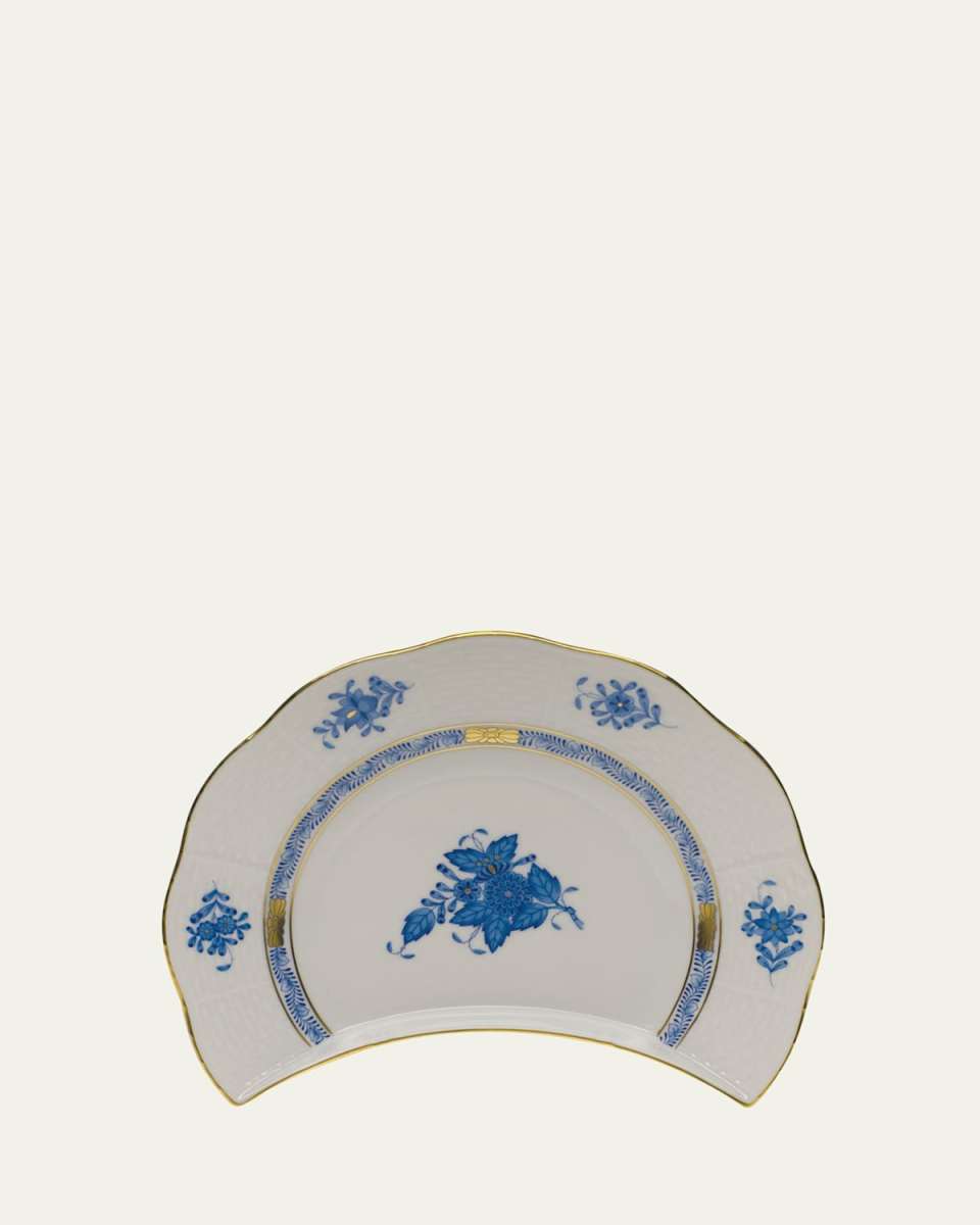 Chinese Bouquet Blue Crescent Salad Plate